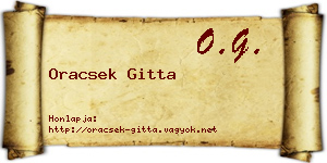 Oracsek Gitta névjegykártya